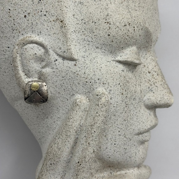 Sydney Lynch Sterling Earrings Gold Sun With Mountain Peak 5 Grams - Picture 4 of 9